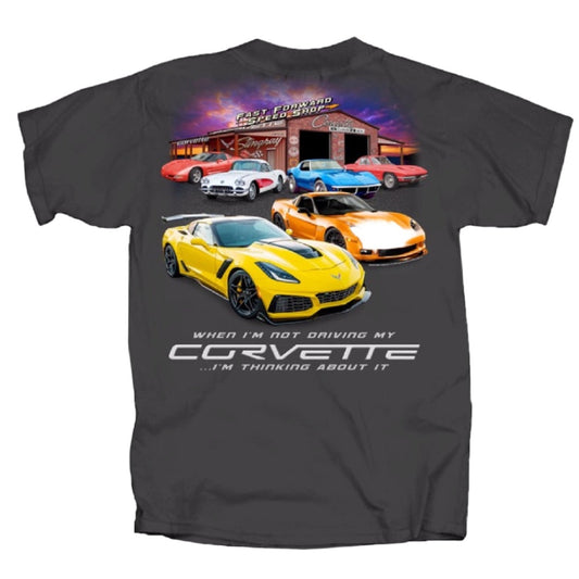Chevy Chevrolet Corvette When Not Driving I’m Thinking About It Short Sleeve T-Shirt