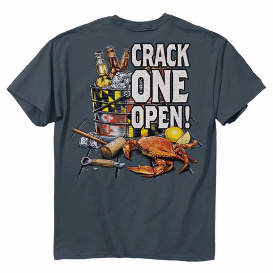 Crack One Open Beer & Crab Bucket Short Sleeve