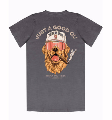 Simply Southern Just a Good Ol’ ‘Merican Dude Dog with Cigar Short Sleeve T-Shirt