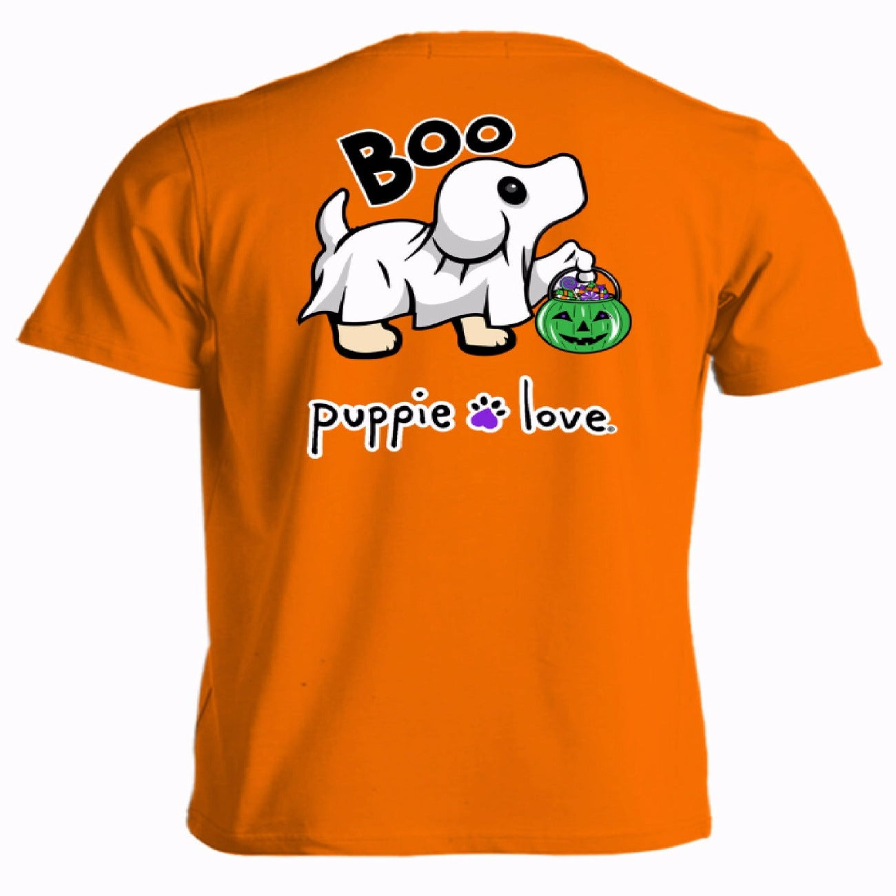 Puppie Love Dog Halloween Ghost Boo Pup Short Sleeve T-Shirt