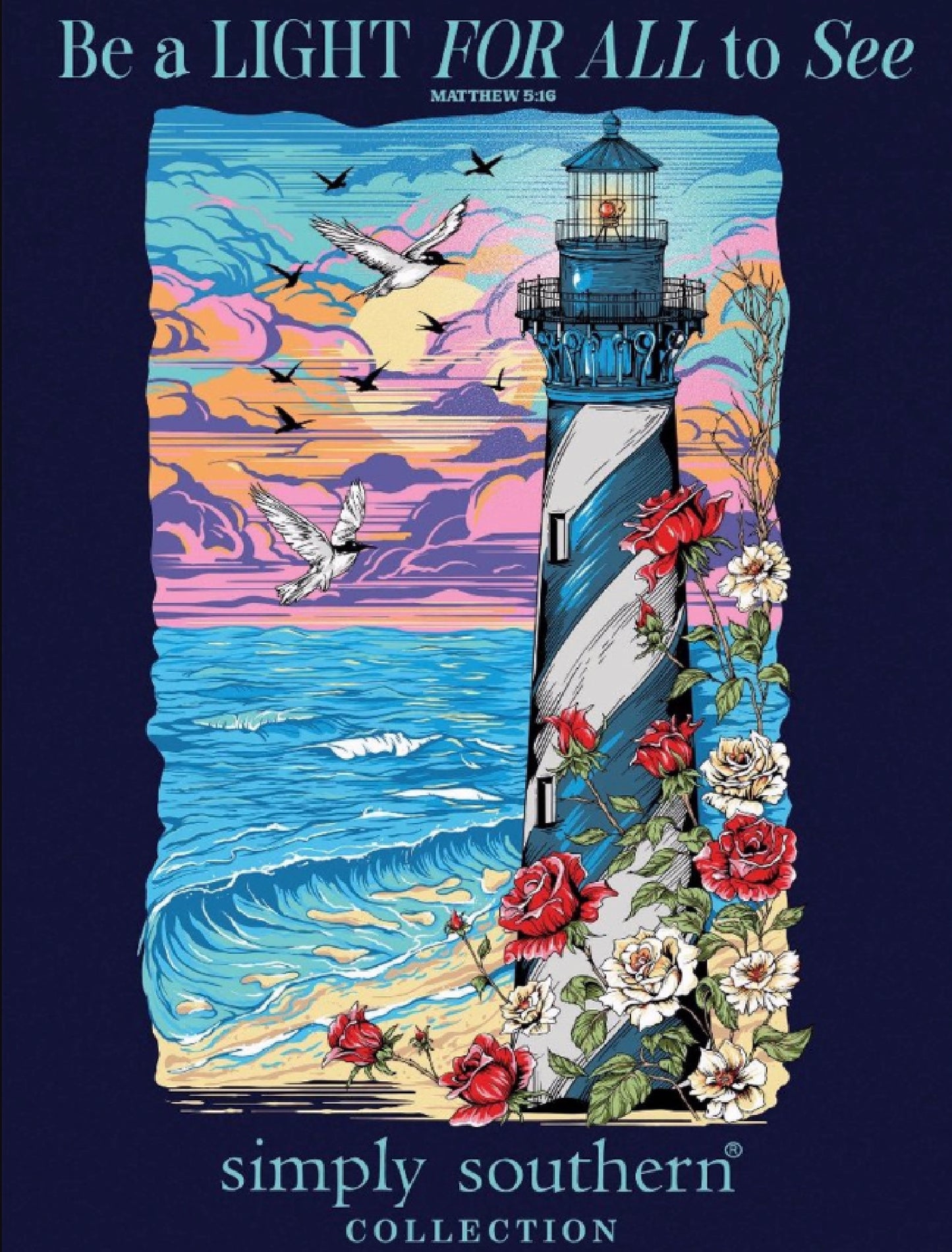 Simply Southern Lighthouse Be A Light For All to See Short Sleeve T-Shirt