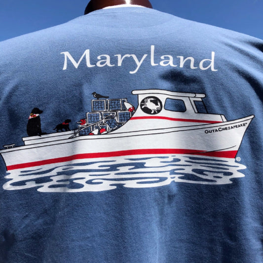 Maryland Crab Boat and Companions Short Sleeve T-Shirt