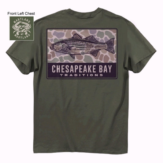 Chesapeake Bay Rockfish Camo Short Sleeve T-Shirt