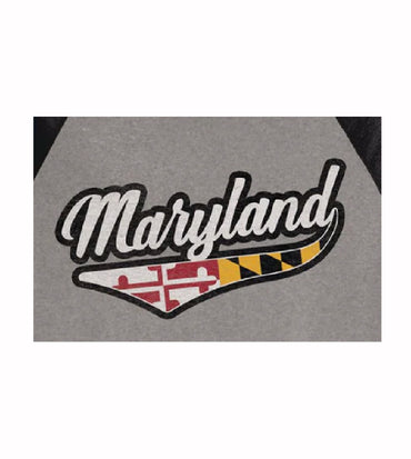 Maryland Flag Script 3/4 Sleeve Sport Style T-Shirt