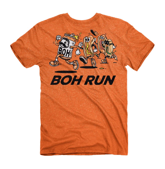Natty Boh National Bohemian Beer and Hotdog Buns on the Run Short Sleeve T-Shirt