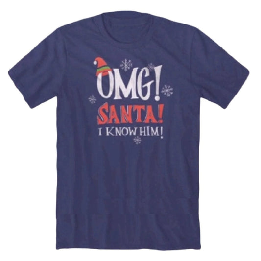 OMG Santa I Know Him Christmas Short Sleeve T-Shirt