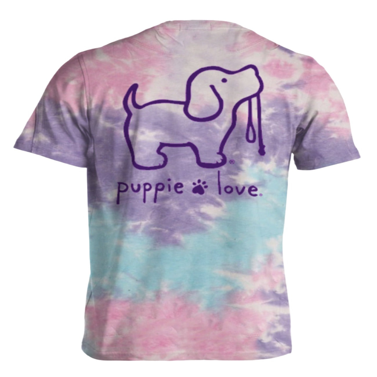 Puppie Love Dog Cotton Candy Tie Dye Pup Short Sleeve T-Shirt