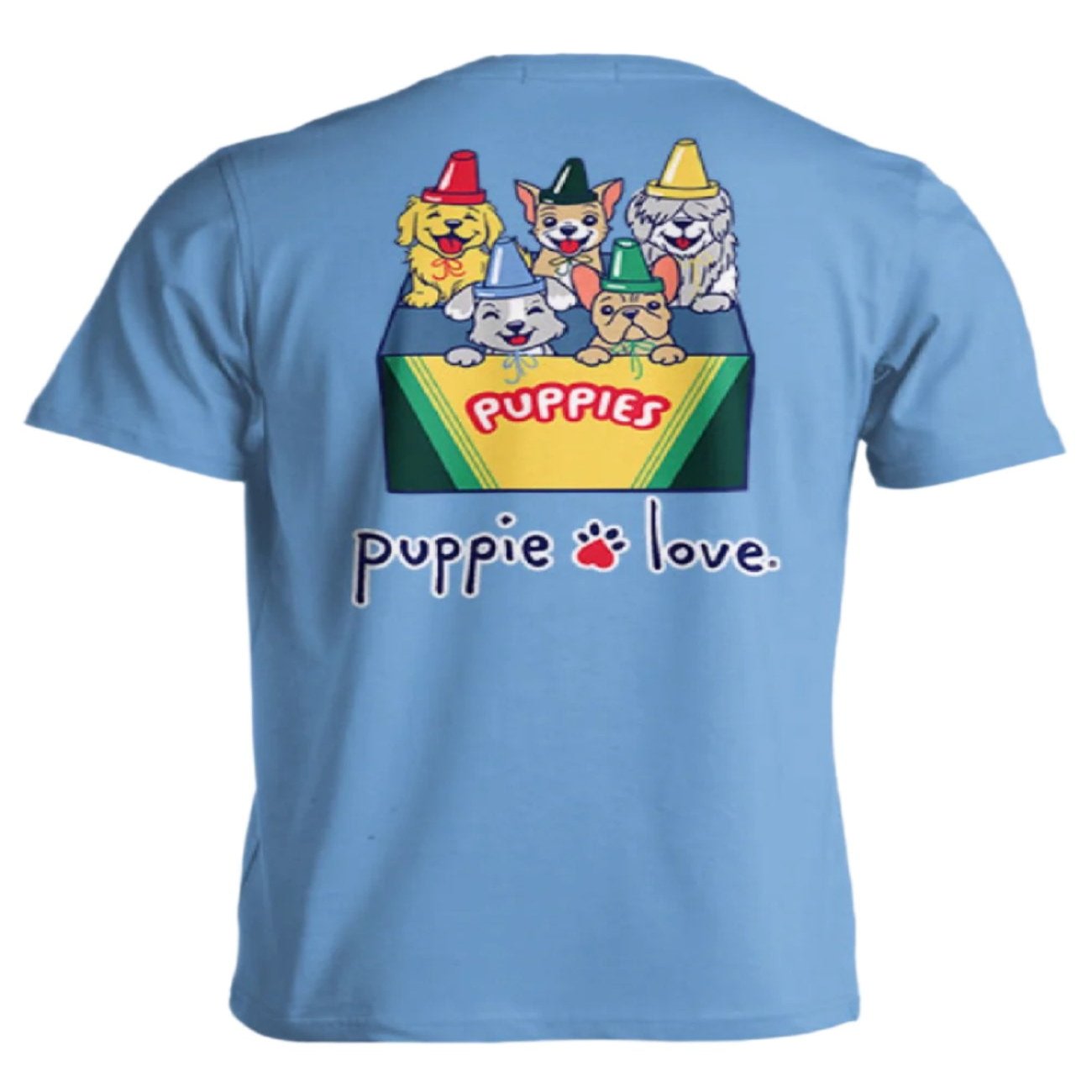 Puppie Love Dog Crayon Pup Short Sleeve T-Shirt