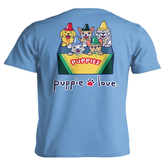 Puppie Love Dog Crayon Pup Short Sleeve T-Shirt