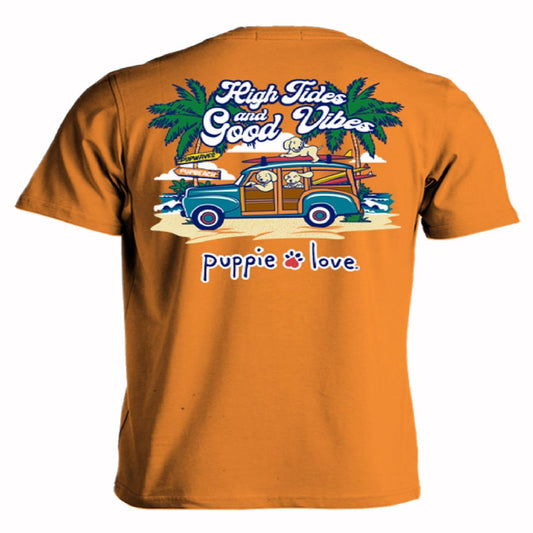 Puppie Love Dog High Tides and Good Vibes Short Sleeve T-Shirt