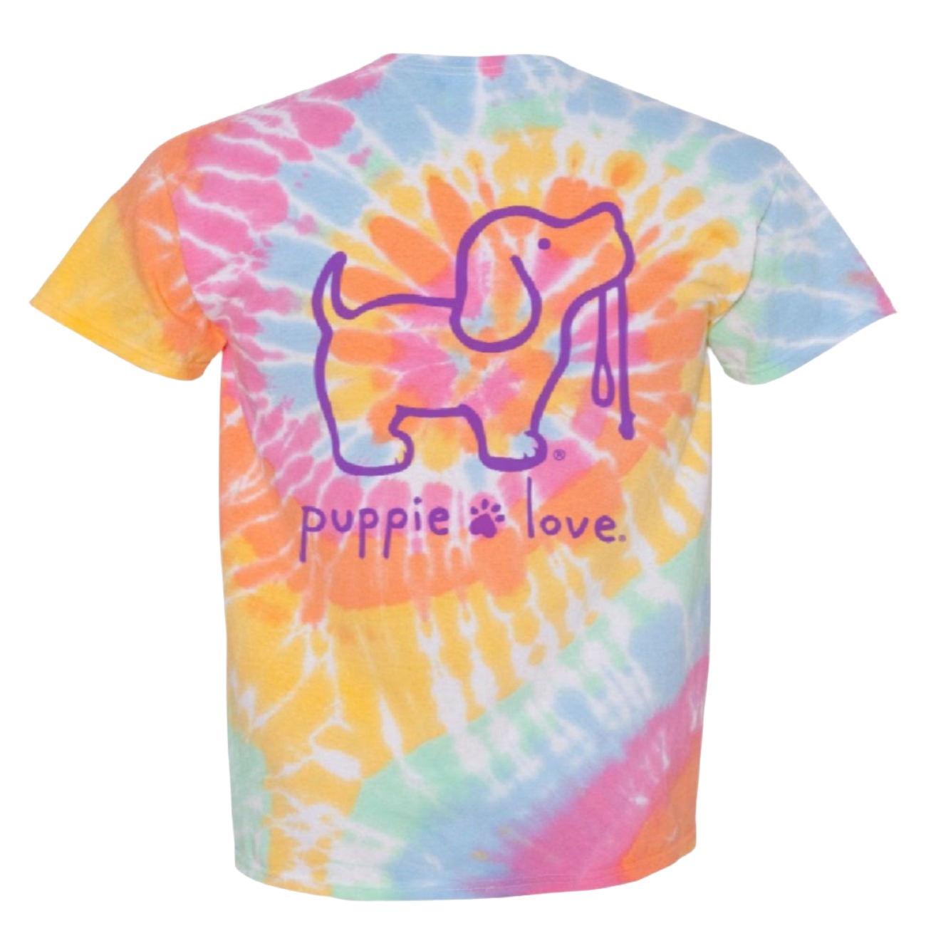 Puppie Love Dog Tie Dye Short Sleeve T-Shirt