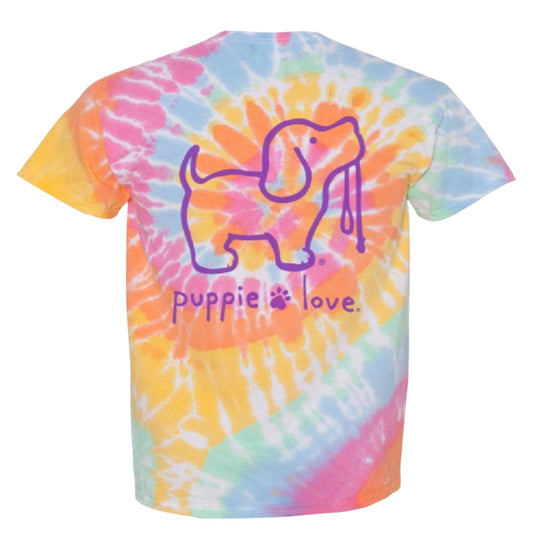 Puppie Love Dog Tie Dye Short Sleeve T-Shirt