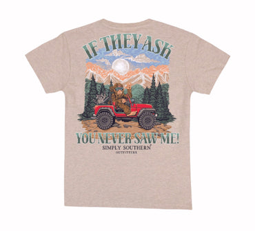 Simply Southern Sasquatch If They Ask You Never Saw Me Short Sleeve T-Shirt