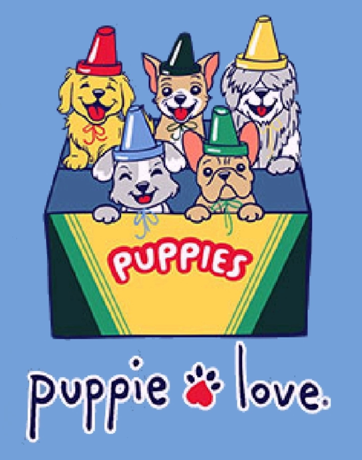 Puppie Love Dog Crayon Pup Short Sleeve T-Shirt