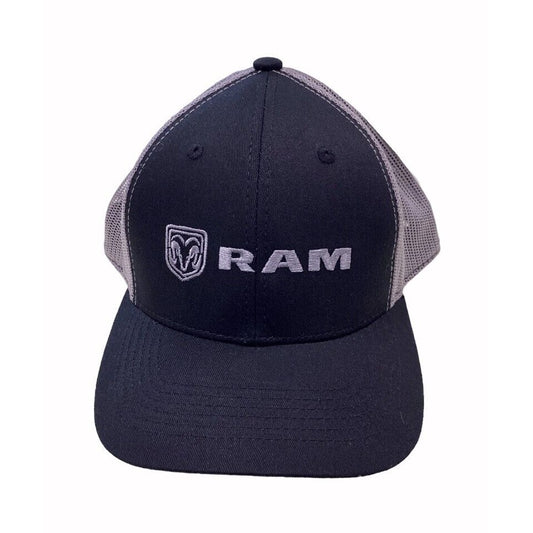 RAM Black Embroidered Mesh Back Cap Hat