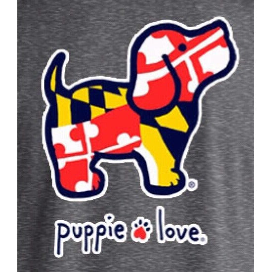 Puppie Love Dog Maryland Pup Heather Short Sleeve T-Shirt