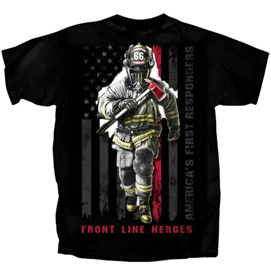 Firefighter Front Line Heroes Short Sleeve T-Shirt