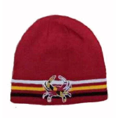 Maryland Embroidered Crab Red Beanie Cap Hat