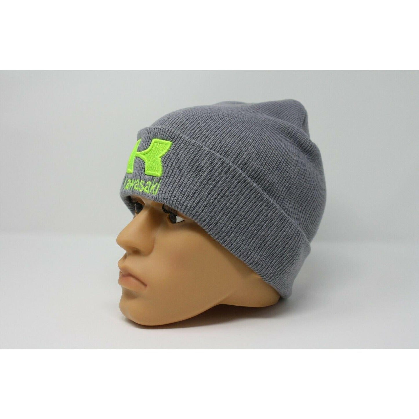 Kawasaki Gray Embroidered Beanie Cap Hat