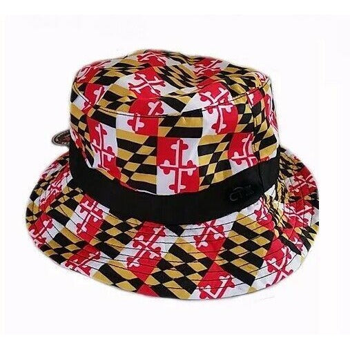 Maryland Flag Bucket Sun Hat with Black Band