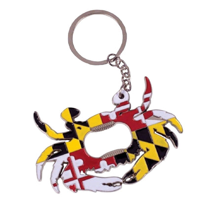 Maryland Flag Crab Keychain Keyring Keychain Metal Bottle Opener