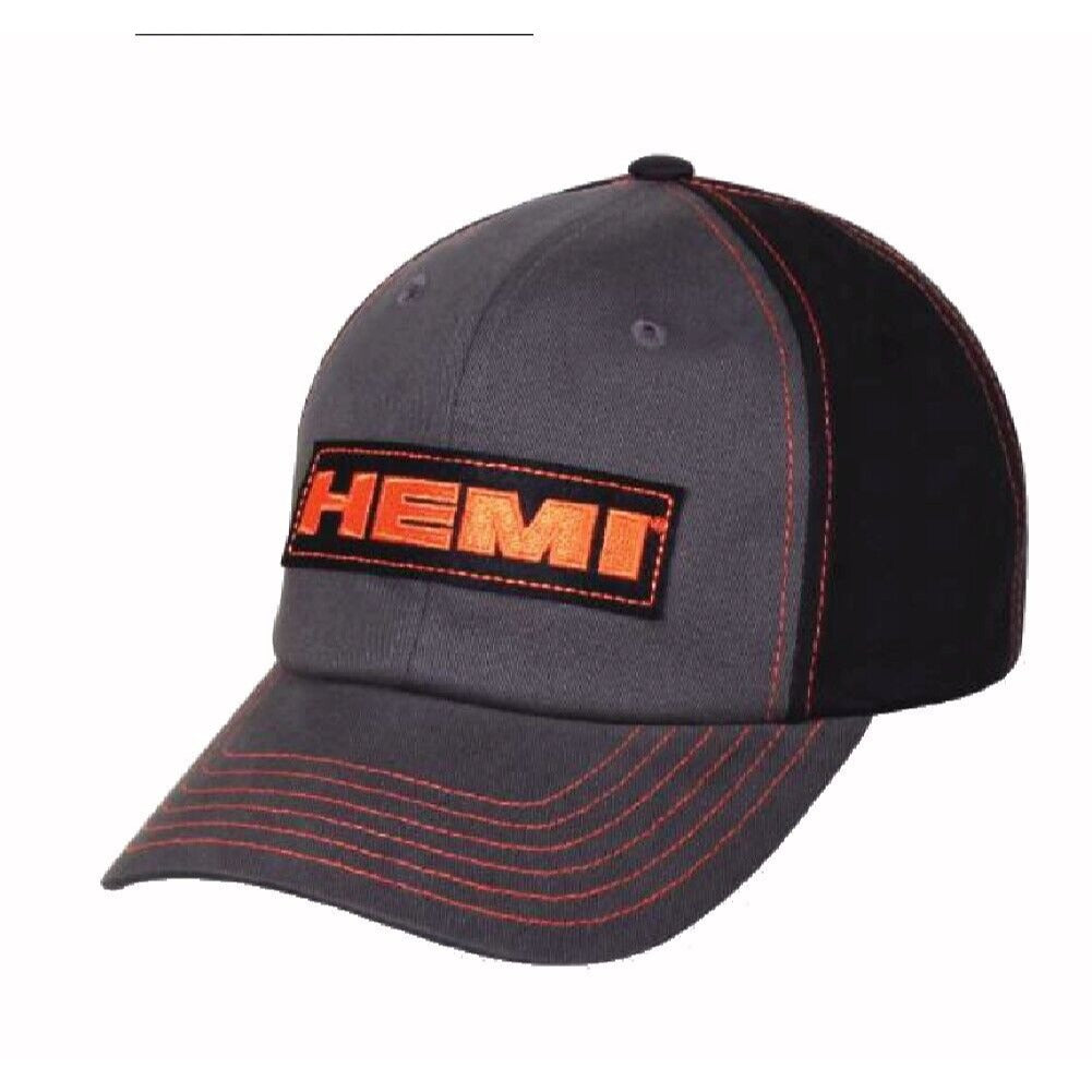 Hemi Chrysler Dodge Hemi Logo Grey Black Cap Hat