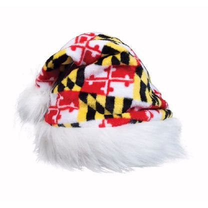 Maryland Flag Santa Party Beanie Cap Hat