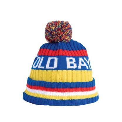 Old Bay Stripe Pom Beanie Cap Hat