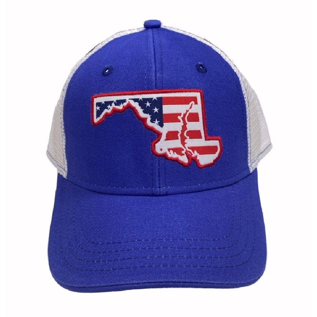 Maryland State USA Flag Mesh Back Embroidered Cap Hat