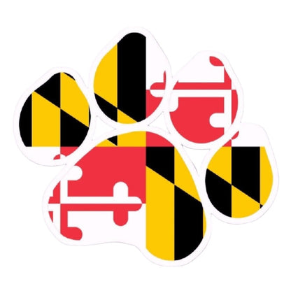 Maryland Flag Dog Paw Car Refrigerator Office Vehicle Magnet