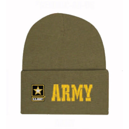 U.S. Army Emblem Cuffed Beanie Cap Hat