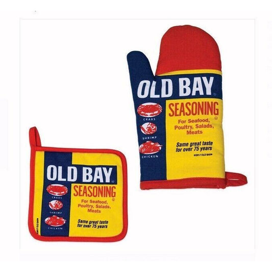 Old Bay Kitchen Set Mitten and Pot Holder