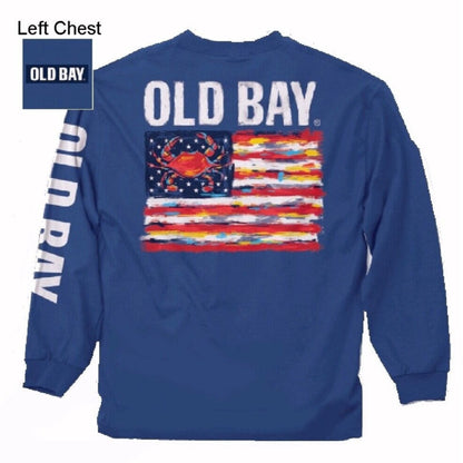 Old Bay Crab U.S. Flag Comfort Long Sleeve Shirt Sweatshirt