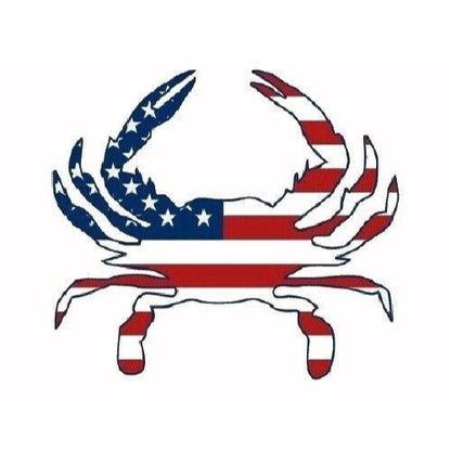 US U.S.A. Flag Crab Sticker Decal