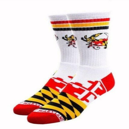 Maryland Flag and Crab Crew Socks