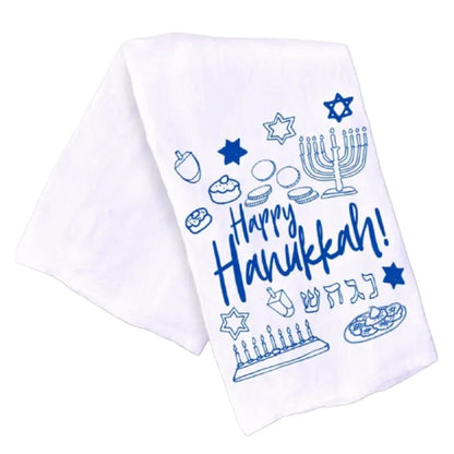 Happy Hanukkah Chanukah Icons Hand And Kitchen Towel