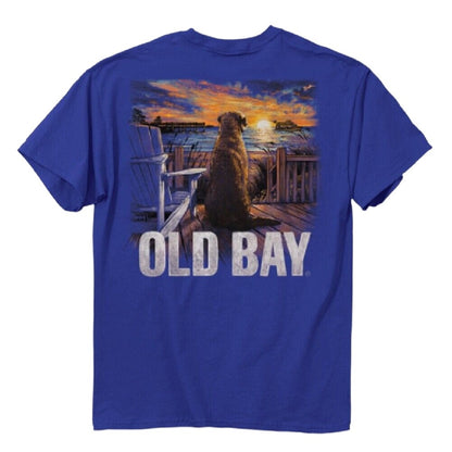 Old Bay Dog And Sunset Short Sleeve T-Shirt