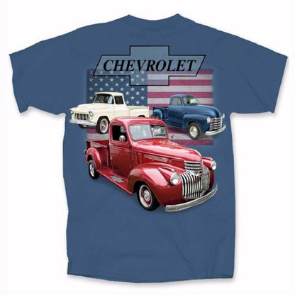 Vintage Chevy Chevrolet Trucks U.S. Flag Short Sleeve T-Shirt