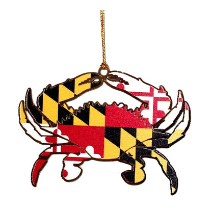 Maryland Flag Crab Metal Holiday Tree Ornament