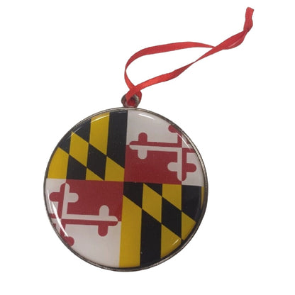 Maryland Flag Classic Round Medallion Holiday Tree Ornament