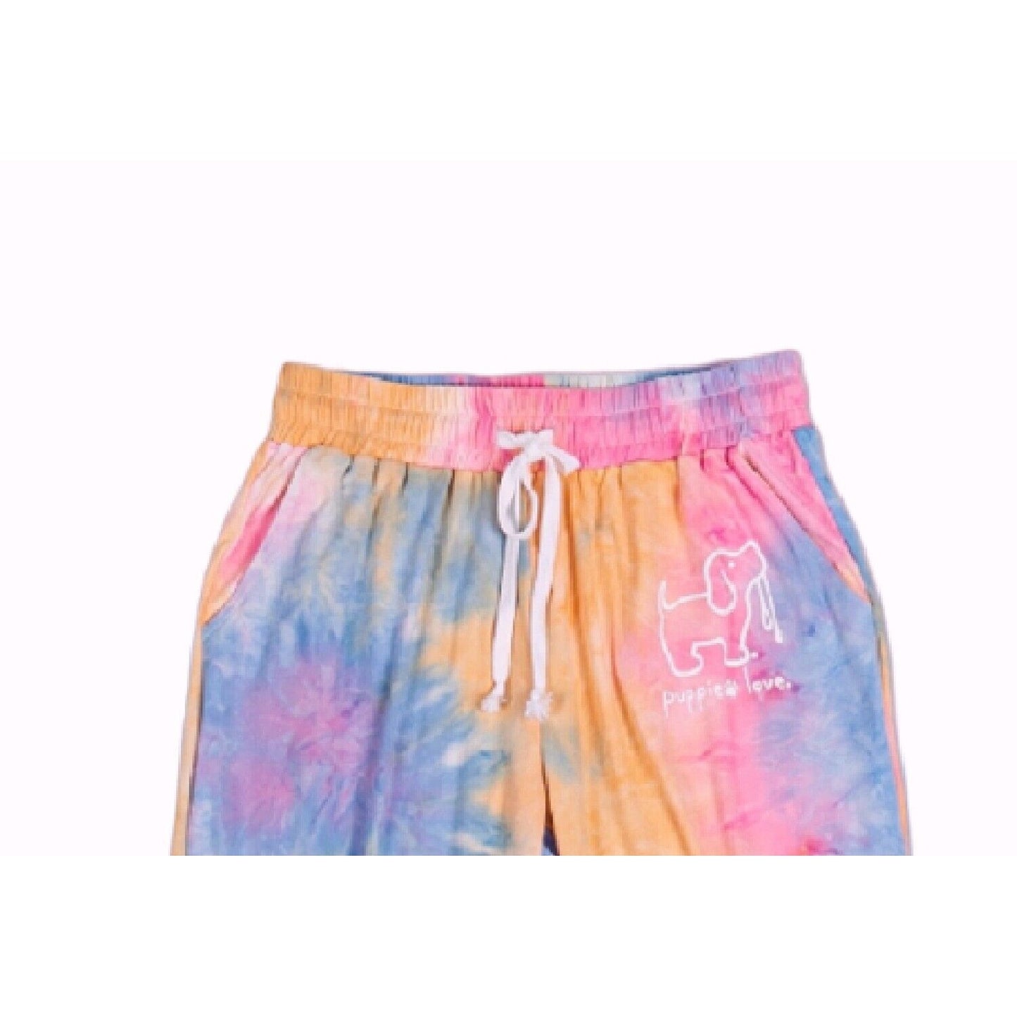 Puppie Love Dog Rainbow Tie Dye Lounge Pants Pajamas