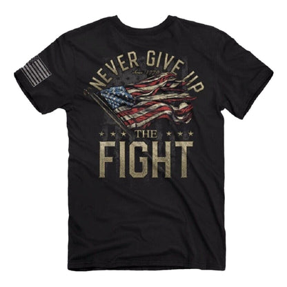 Never Give Up The Fight U.S. Flag Short Sleeve T-Shirt