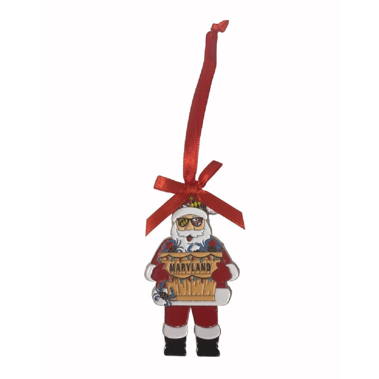 Maryland Santa Metal Holiday Tree Ornament