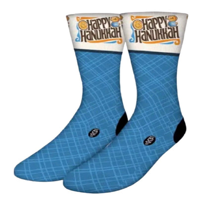 Happy Hanukkah Chanukah Plaid Adult Socks