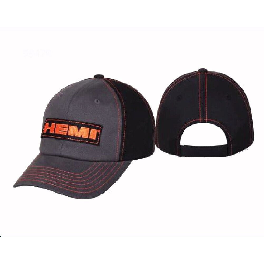 Hemi Chrysler Dodge Hemi Logo Grey Black Cap Hat