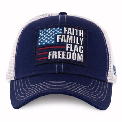 Faith Family Flag Freedom Fundamentals Mesh Cap Hat