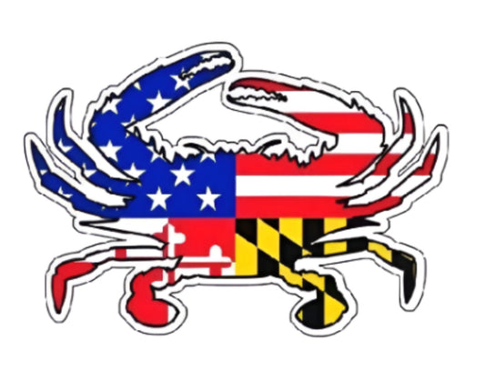 Ameriland Flag Crab Sticker Decal