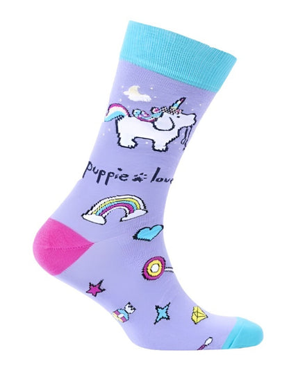 Puppie Love Dog Unicorn Pup Casual Socks