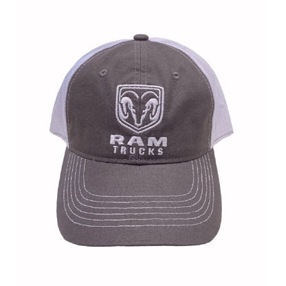 RAM Trucks Grey Embroidered Mesh Back Cap Hat