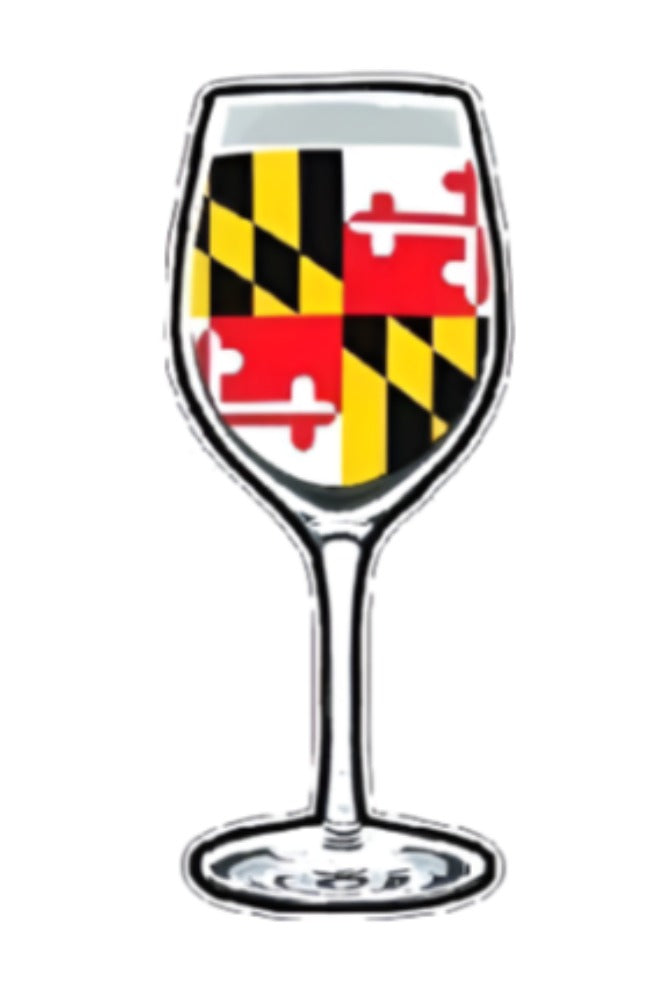 Maryland Wine Glass Die Cut Sticker Decal